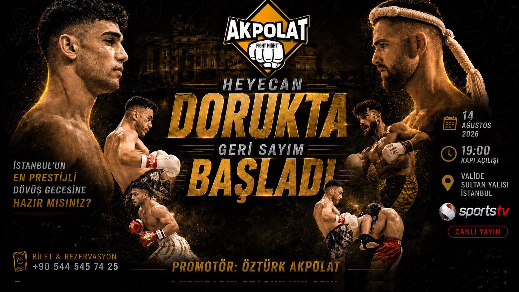 Akpolat Fight Night  14 Ağustos’ta İstanbul’da! Profesyonel Kickboks Gecesinin Fight Card’ı Açıklandı